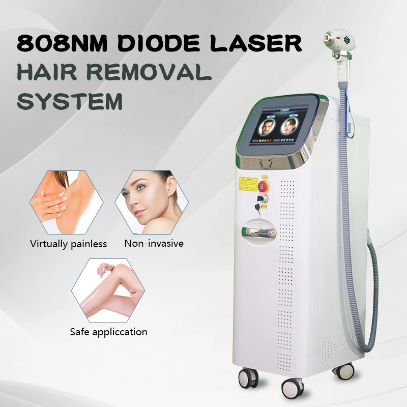 

808nm Diode Laser Epilator high power Permanent Hair Removal Laser All Skin Painless Cooling Head Professional Device with CE