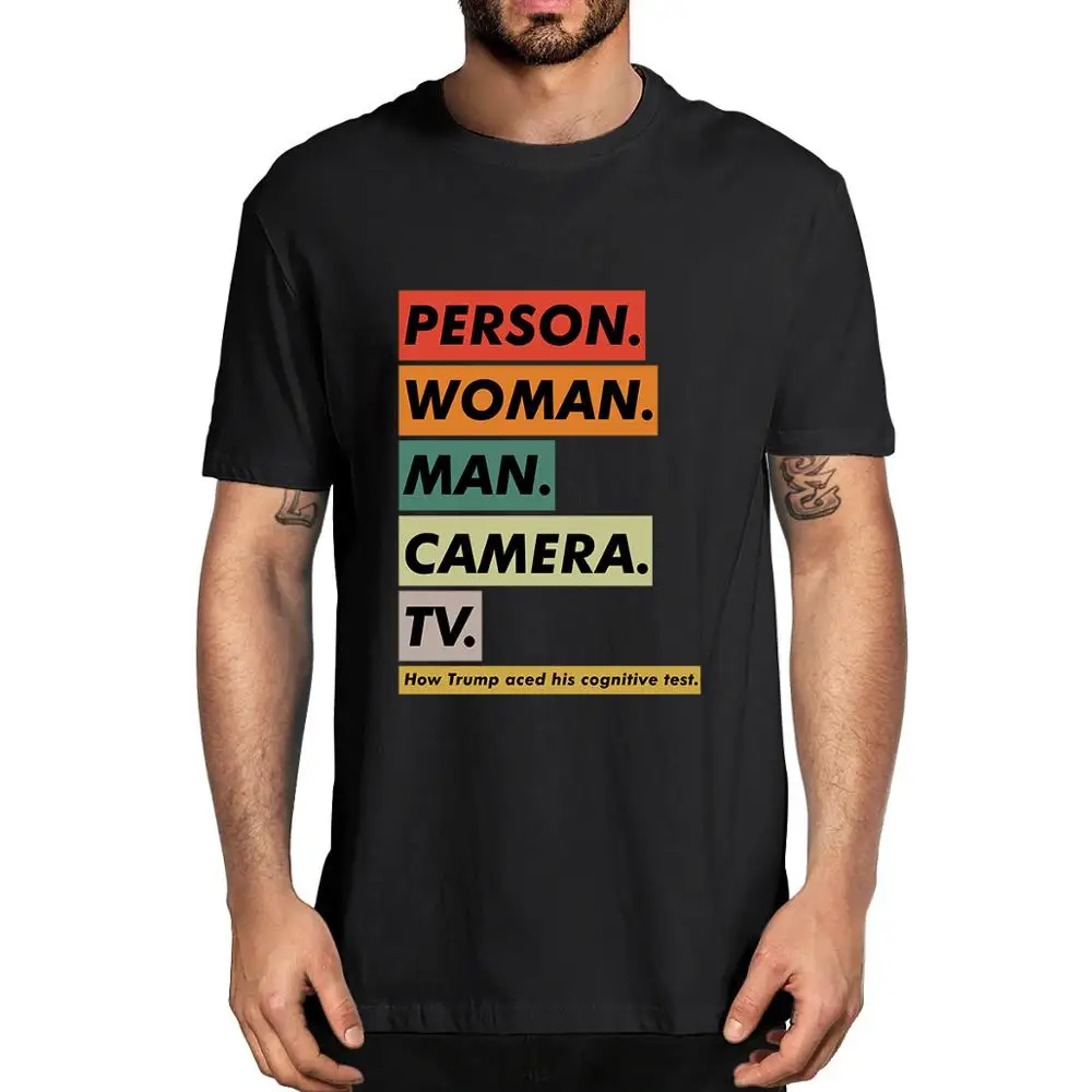 

Person Woman Man Camera Tv Meme Design Vintage Men's Short Sleeve T Shirt Lycra M-5XL Streetwear Men Clothing Casual O-Neck