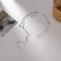 origin summer statement metal waterdrop long tassel pendant necklace for women open asymmetry irregular necklace jewelry