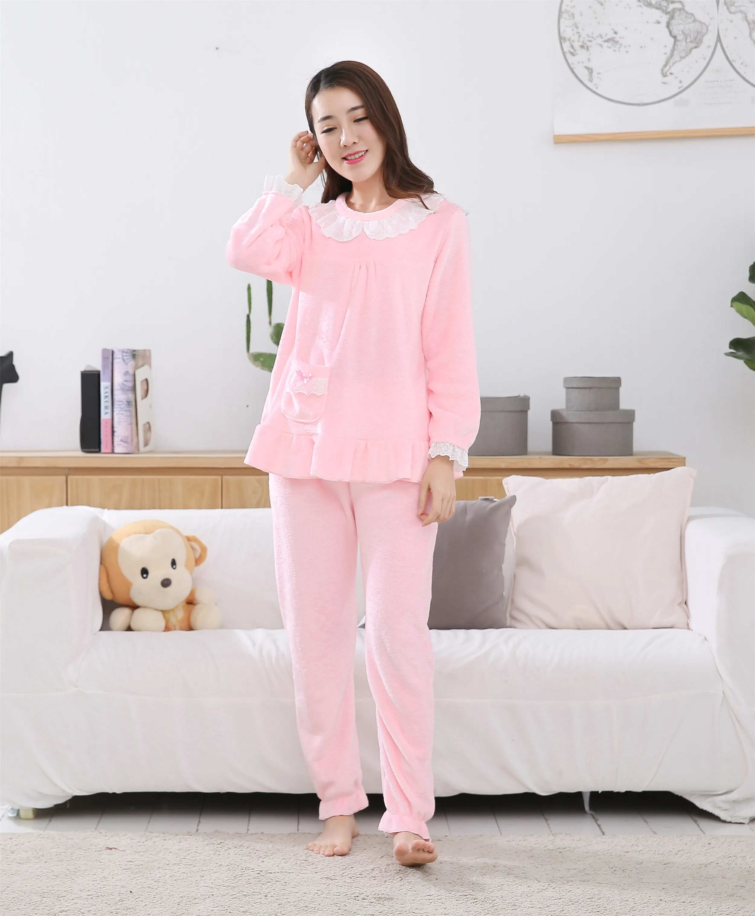 18 Mother and Daughter Clothes Adult Christmas Pajamas for Girl Autumn Winter Warm Flannel Pajamas Family Matching Outfits Set - Цвет: 18