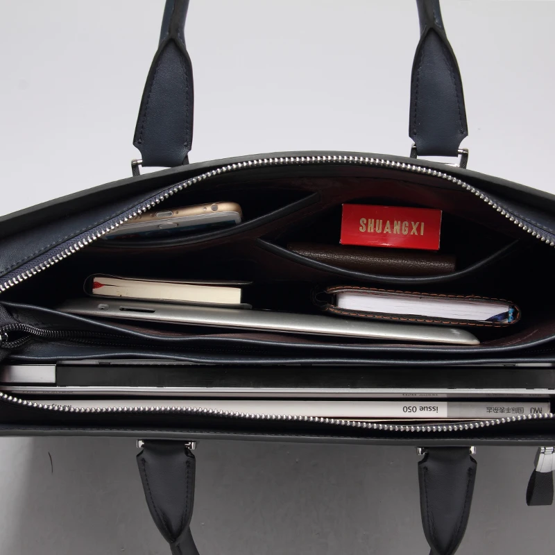 BISON DENIM fashion luxury men bag split leather male business briefcase laptop England style handbag shoulder | Багаж и сумки