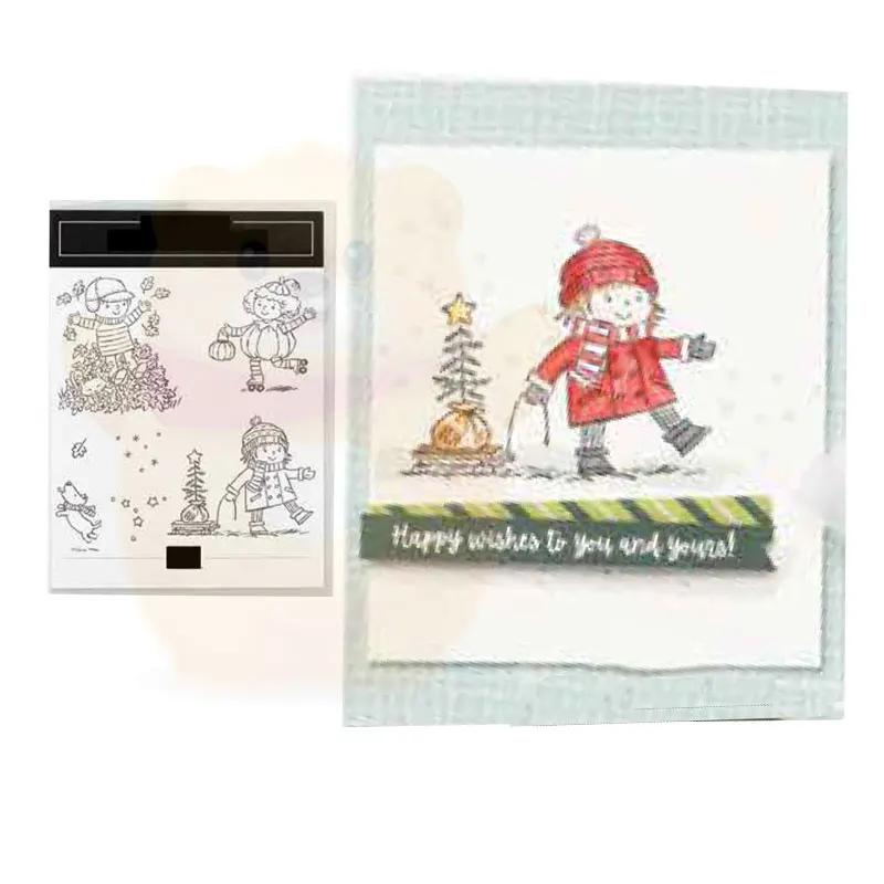 

Christmas Kids Metal Cutting Dies And Stamps DIY Scrapbooking Decoration Embossed Paper Card Craft Handmade Knife Mold