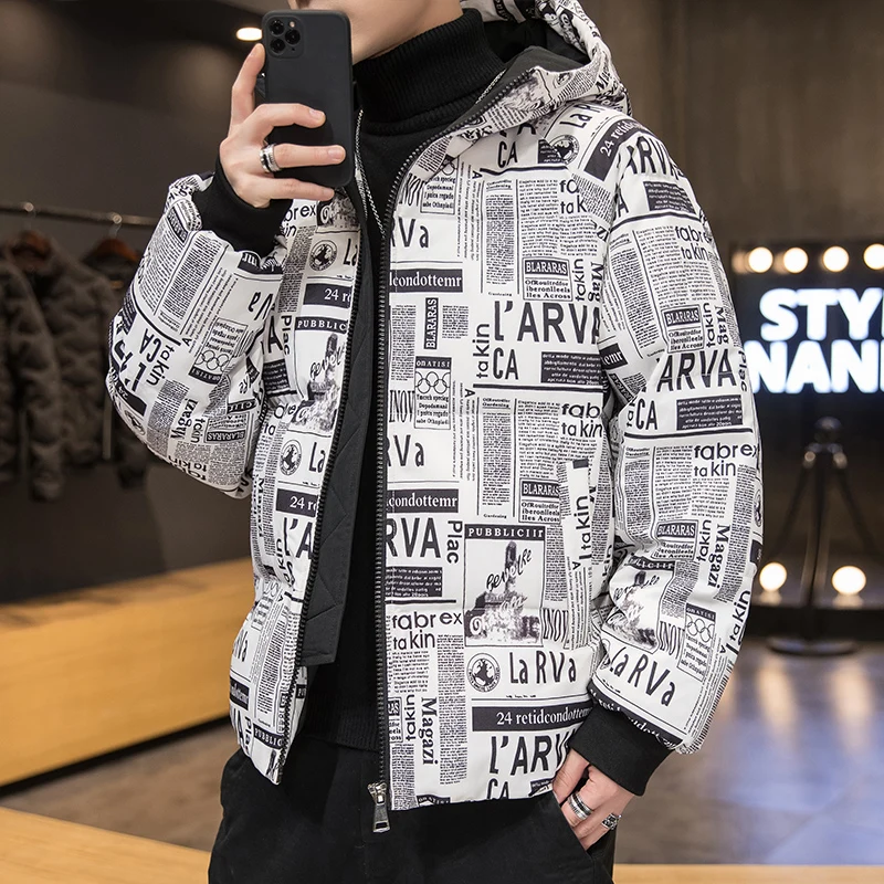 Winter 2020 Men's Casual Cotton Padded Hooded Jacket Parkas Thicken Warm Outdoor Streetwear Coat New Trend Down Jacket Windbreak