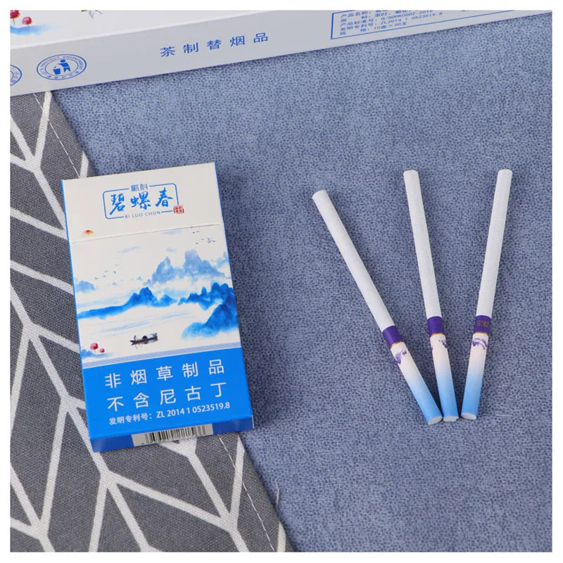 

Ouke BiLuochun Tea Cigarette Non-tobacco Products No Nicotine Thin Healthy Tea Tobacco 10 Pcs