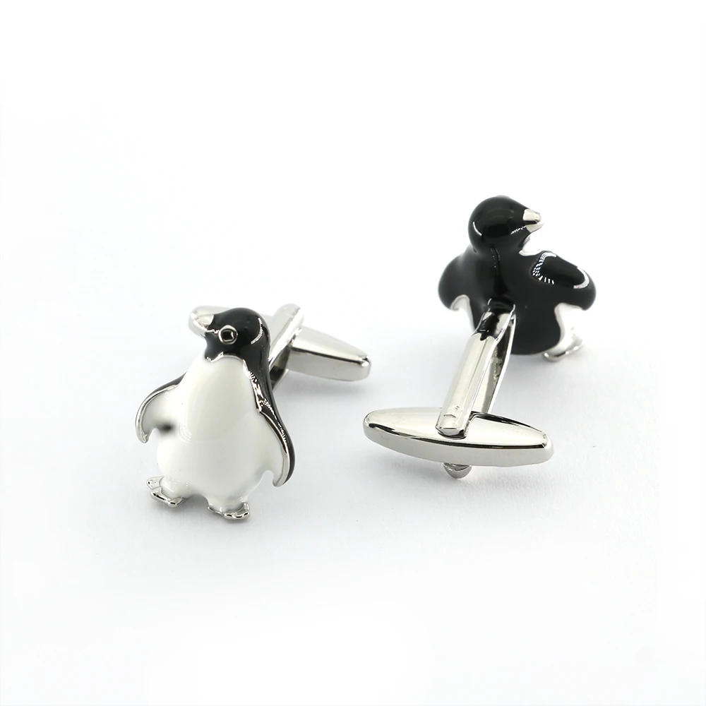 Penguin Cuff Links For Men Cute Animal Design Quality Brass Material Black Color Cufflinks Wholesale&ampretail | Украшения и