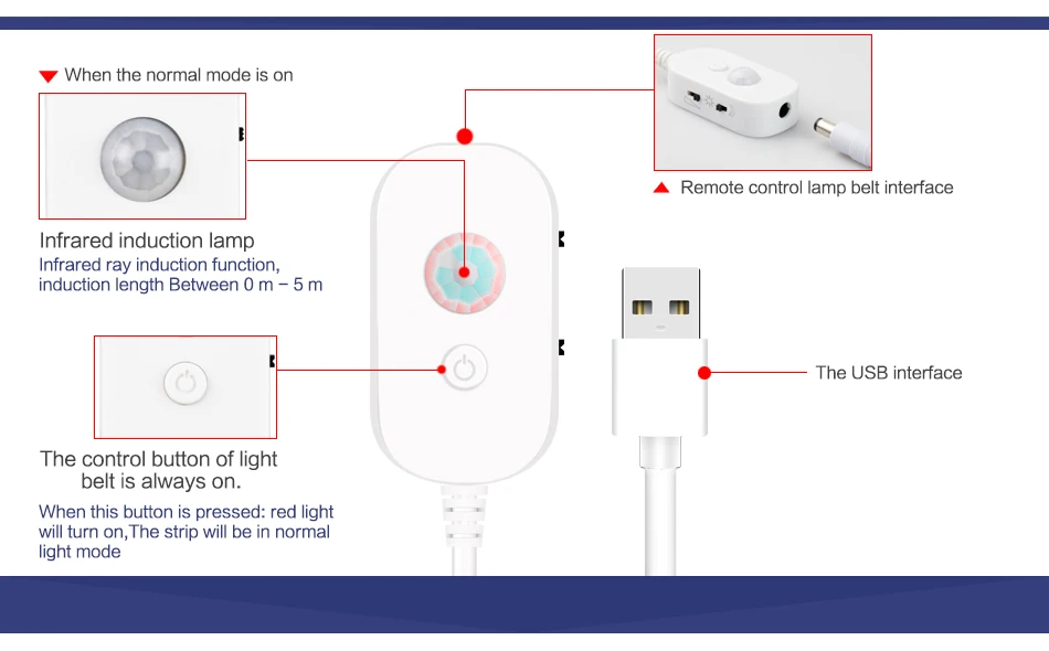 USB Сенсор светильник полоски RGB 5V Водонепроницаемый номер Кухня ТВ Подсветка - Фото №1