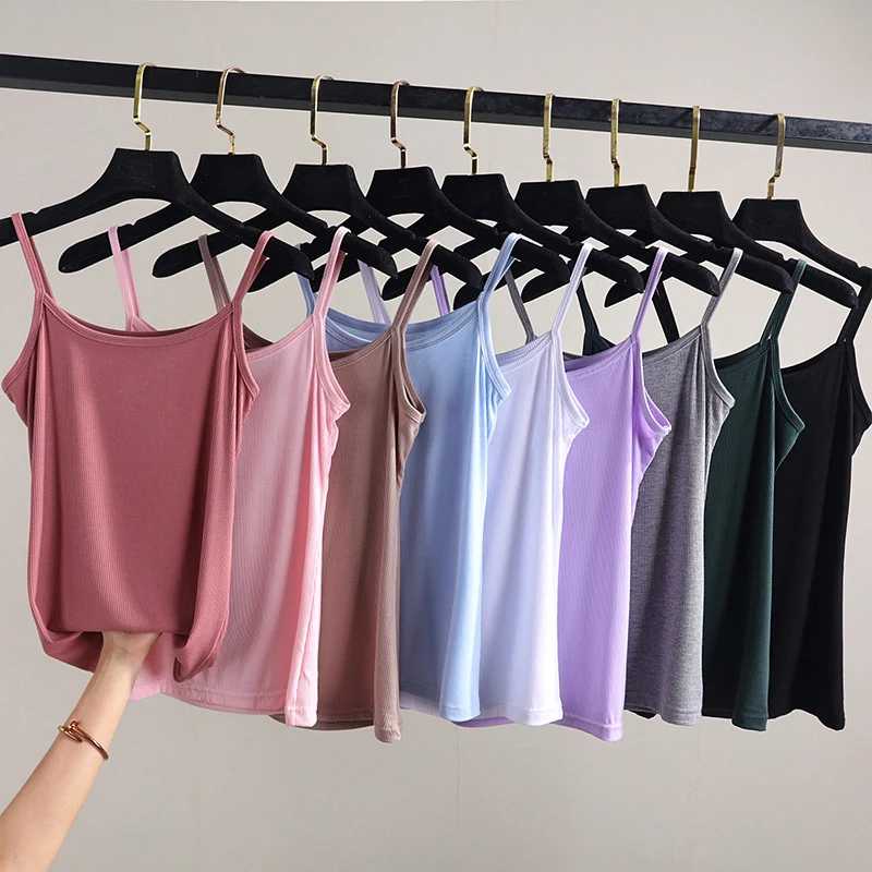 Женский топ-майка стрейчевая модель топы на бретелях Женские однотонные