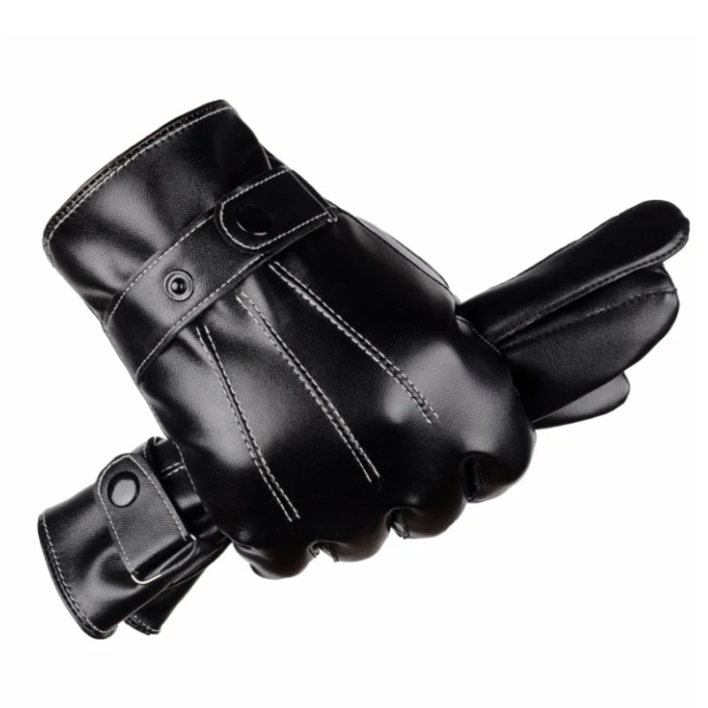 

Winter Fall Fashio Touch-Screen Cycling Leather Men Glove Lovers Windproof Waterproof Warm Velvet Motorcycle Hiking Women Gloves