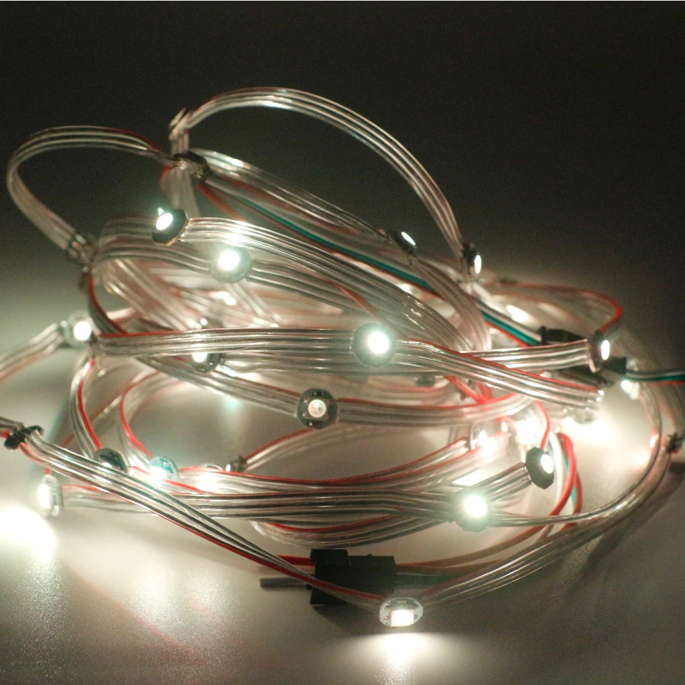 50 pixel Pre-soldered WS2812B Addressable RGB led strip module nodes With 10cm wire WS2812 IC 5V | Освещение