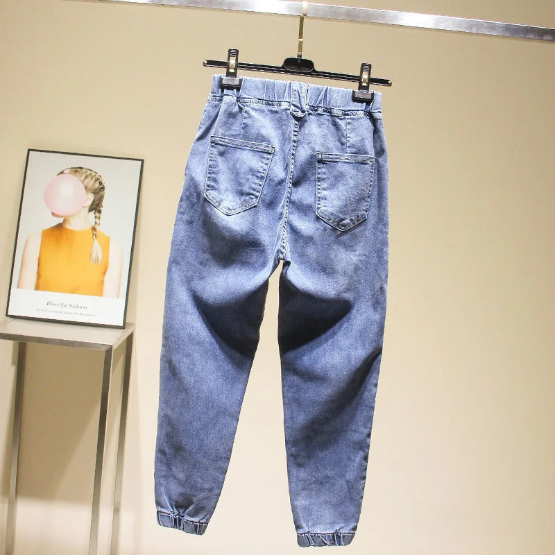 

Autumn Jeans Pants Women New Korean Street Elastic High Waist Wide Leg Loose Straight Jeans Femme Vintage Basic Denim Pants