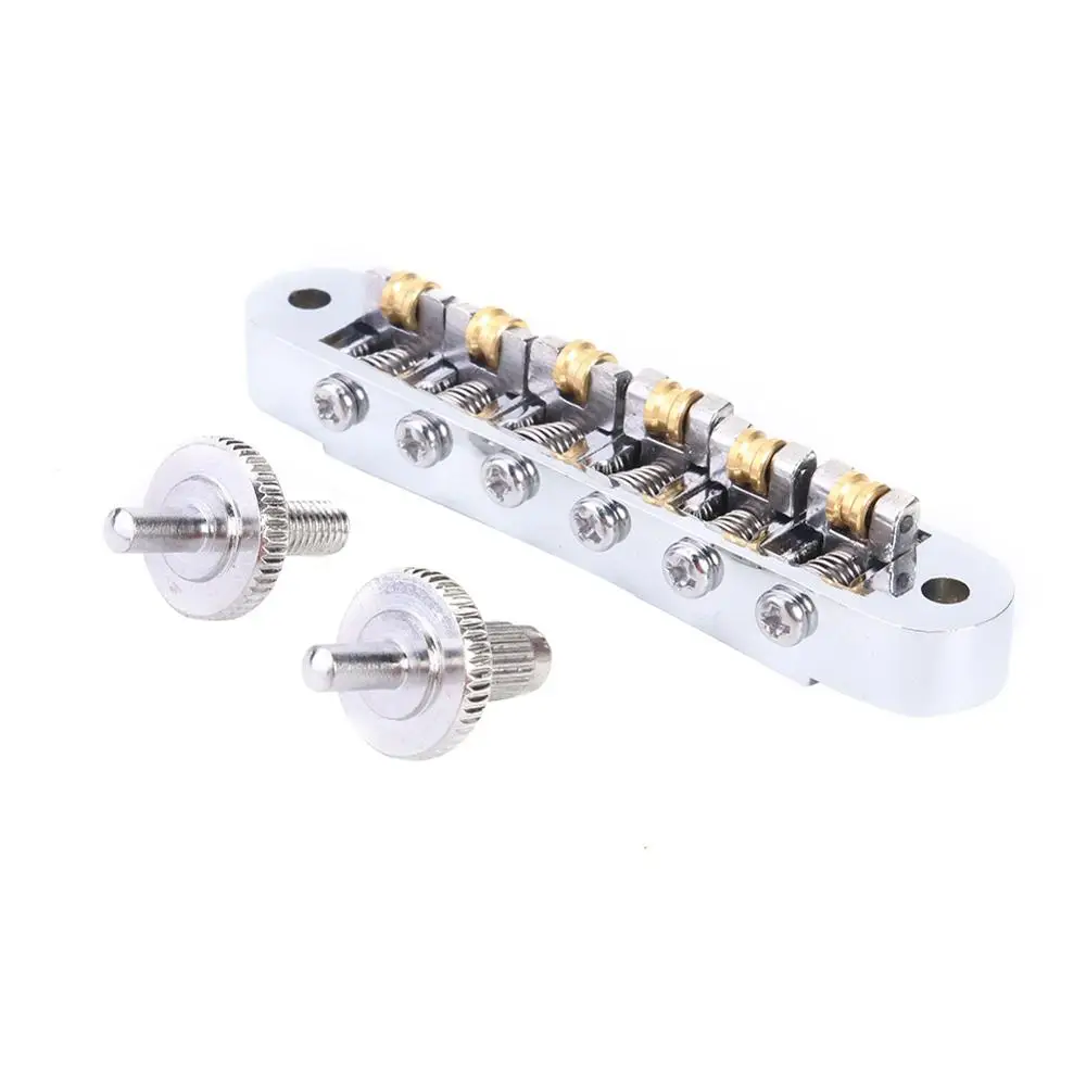 einstellbare tune o matic brücke roller sattel mit schrauben für lp epi elektrische gitarre instrumente gitarre gadgets silber free global s