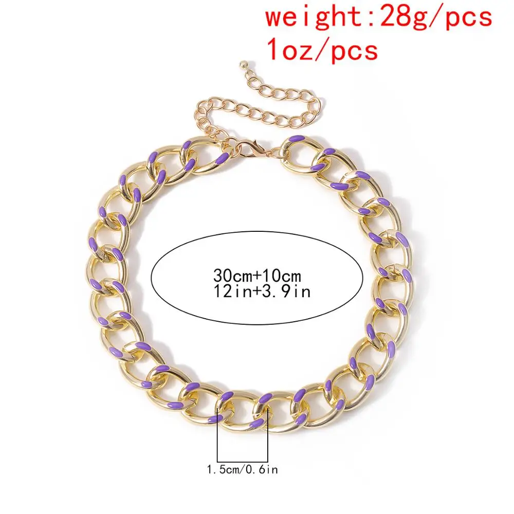 

Lacteo 4 Style SteamPunk Aluminum Chort Clavicle Chain Choker Necklace Hip Hop Gold Color Chain Statement Necklace for Women