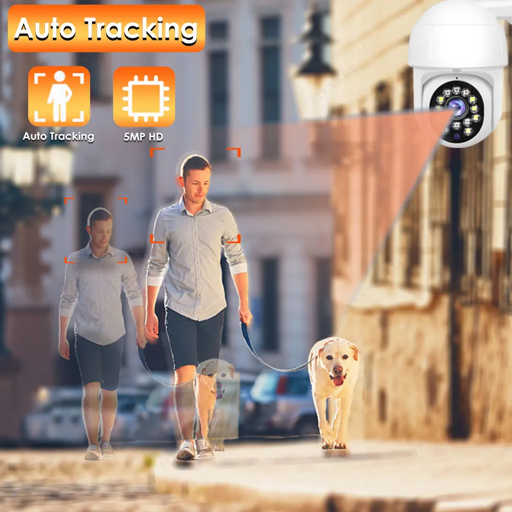 5mp ip wifi 1080p ptz cctv security protection outdoor auto tracking 4x digital zoom mini surveillance camera night version free global shipping