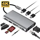 Адаптер USB Type C HubTo HDMI-совместимый с 4K VGA RJ45 Lan Ethernet SD TF PD USB3.0 3,5 мм разъем аудио видео для MacBook Pro OTG