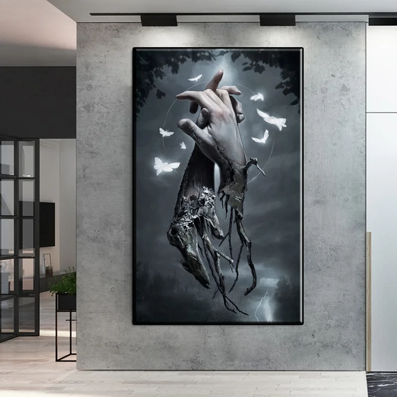 

Black and White Poster Paintings for Interior Modern Fashion Canvas Picture On Loft Wall Decoration Hand Large Size Wallpaper