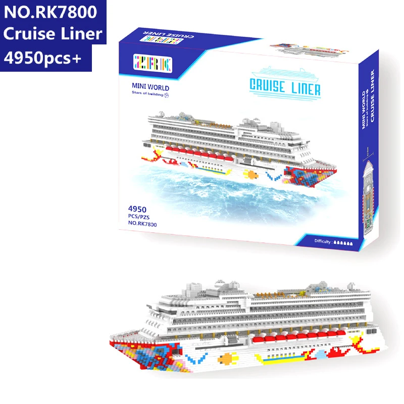 

Mini Building Micro Blocks one piece Luxury Cruise Liner Pirate Ship Big White Boat 3D Model DIY Diamond Bricks Toy Gift FOR BOY