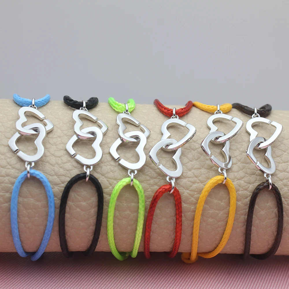 Новая коллекция 2021 браслет с двойными сердечками во Франции 100% 925 пробы