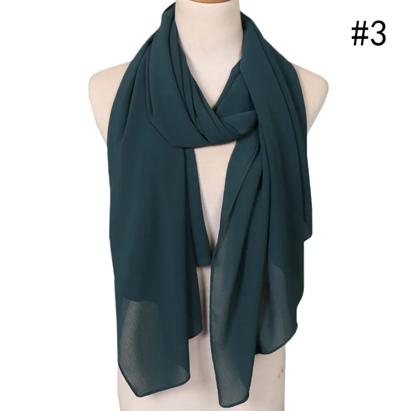 25 Colors Women Soft Long Scarf Muslim Hijab Shawl Wrap Chiffon Islamic Turban Headscarf Bandanas Ramadan Large Scarves 180*75cm
