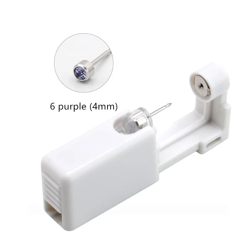 J purple Пирсинг в нос пистолет инструмент серьги звезда одноразовые без боли безопасный стерильный пирсинг серьги-гвоздики пистолет встроенный в стали - Габаритные размеры: J purple