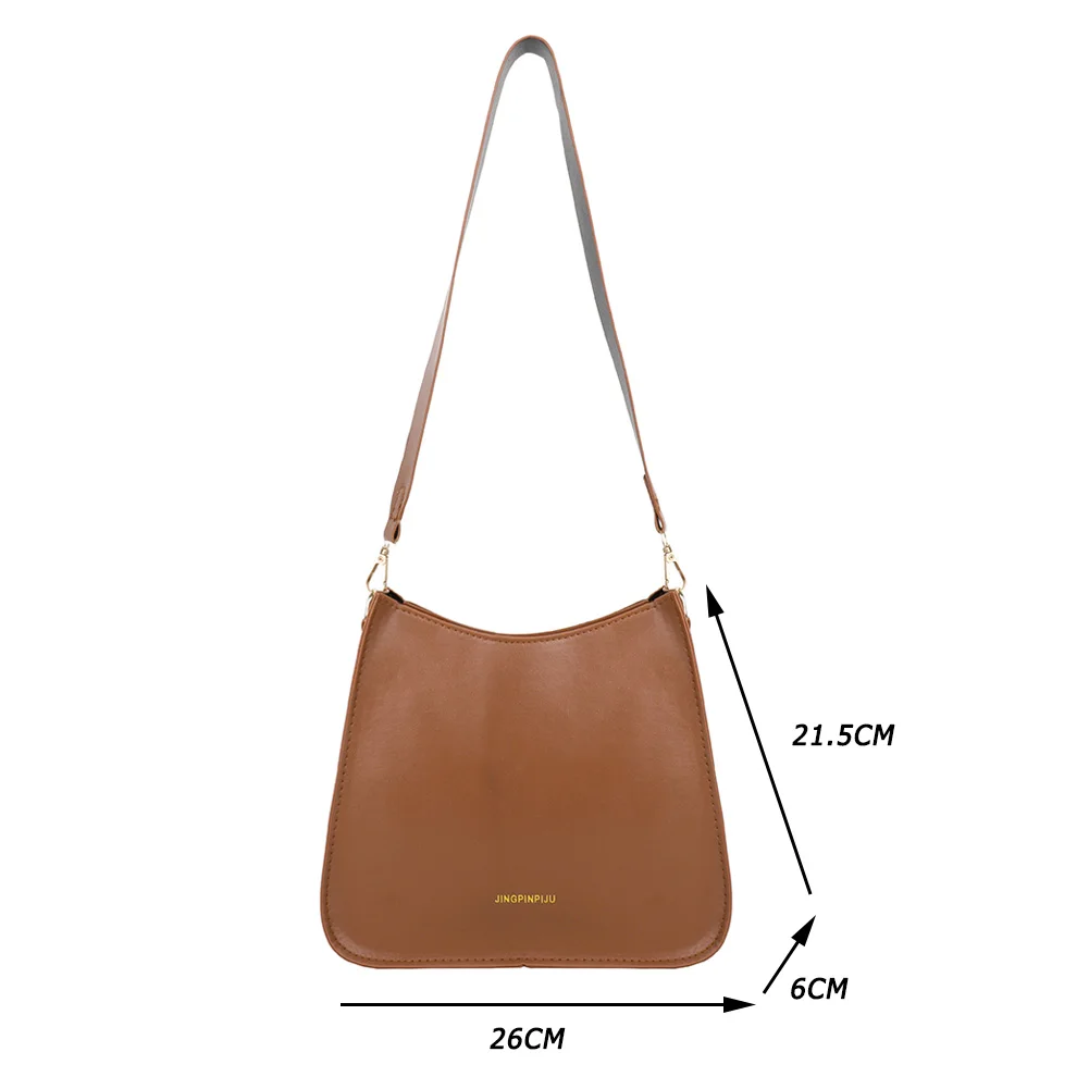 

Women PU Leather Shoulder Handbags Fashion Autumn Winter Solid Color Top-Handle Bag Simple Large Capacity Street Zipper Totes