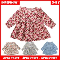 inpepnow 2022 spring floral party children dresses for girls flower new year kids dress princess costume 2 3 4 5 6 years lyq004