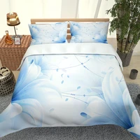 cusom pillow case cover blue lily bedding set three dimensional flower bed sheet quilt cover bedding