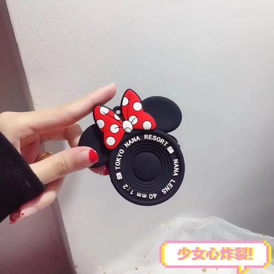 Мини-кошелек для монет с Микки и Минни мини-сумка хранения камерой мультяшным