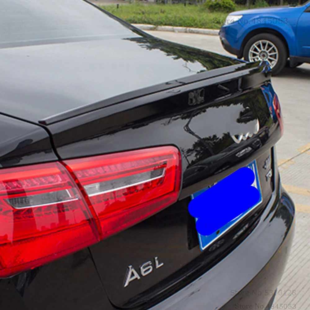 Для Audi A6 C7 черный спойлер 2011 2012 2013 высокое качество, поступления г. ABS пластмассовый задний багажник крыла спойлер автомобиля аксессуары
