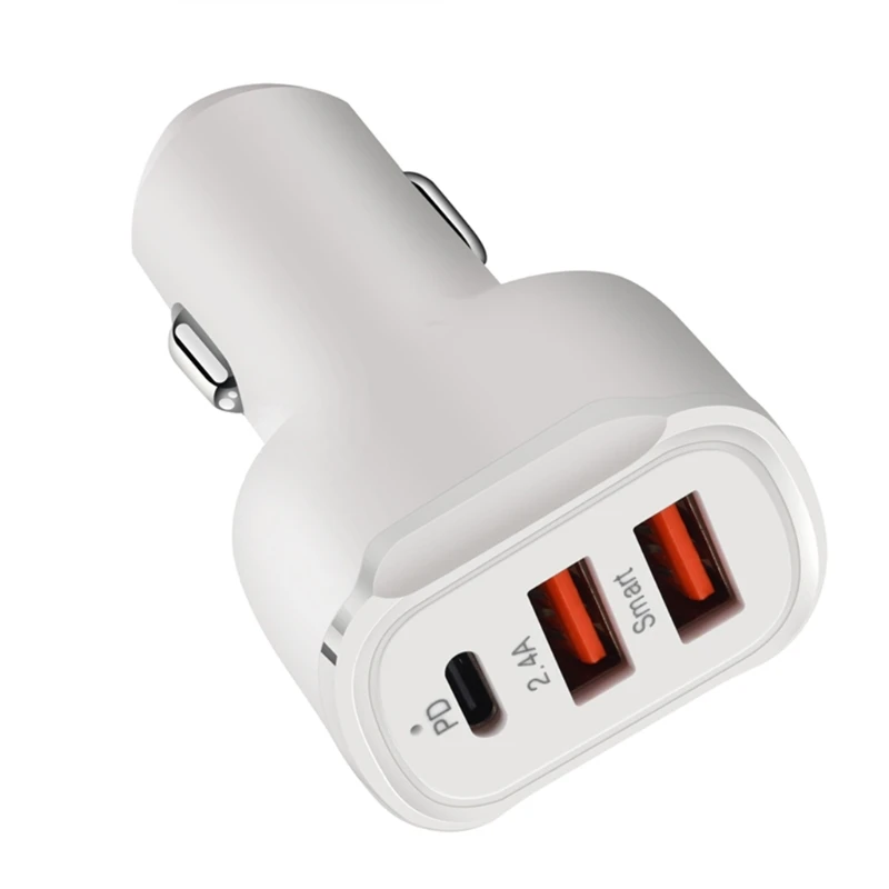 

Автомобильное зарядное устройство с двумя USB-портами, 30 Вт, 12-24 В