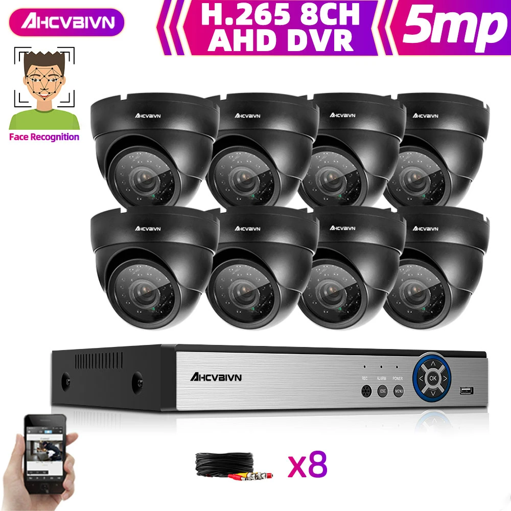 

H.265 8Ch DVR CCTV Surveillance Security Camera System 4CH 5MP AHD Kit 4x5MP Outdoor Waterproof Night Vision Cameras HDMI DVR