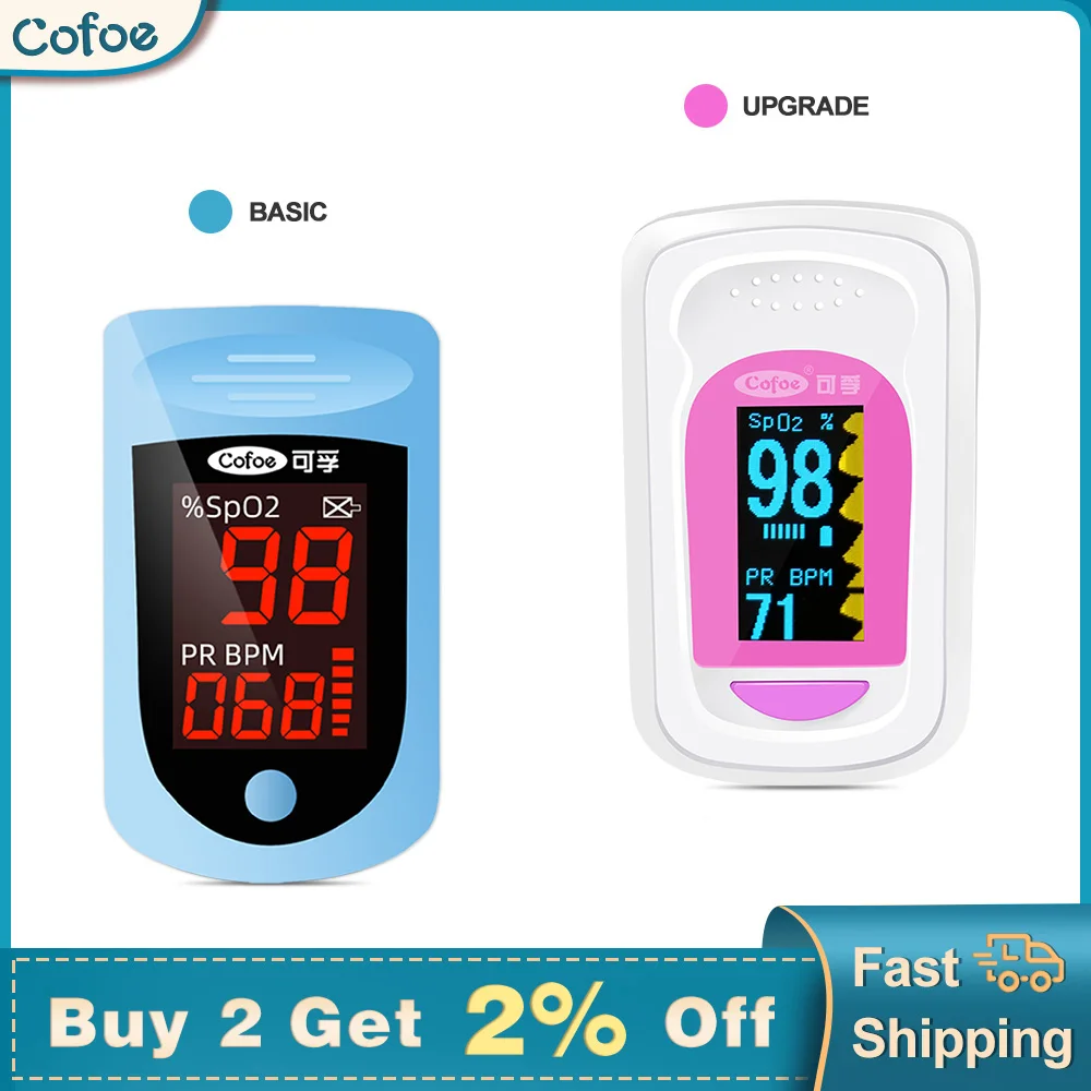 Cofoe Пульсоксиметр пульсоксиметр пальца Тип зажима для цифрового кислородомера