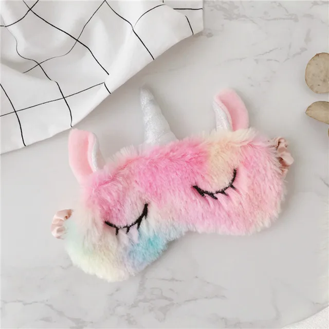 eye mask Прекрасный мороженое радуга единорог животное карман монета мешок красочные плюшевые игрушки мягкие Kawaii подарок домашняя обувь для ребенка девочки - Цвет: eye mask