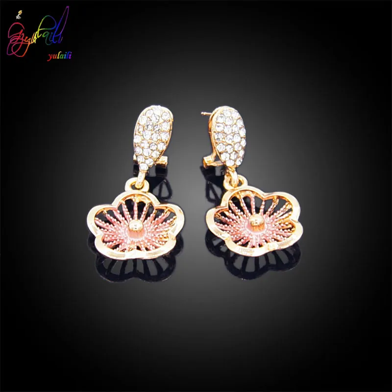 4 шт. набор женских ювелирных украшений с кристаллами|Ювелирные наборы| |