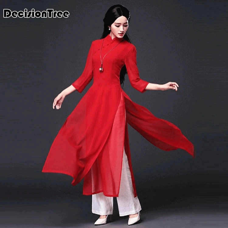 aodai cheongsam платье традиционная Восточная одежда ao dai платья короткое Кружевное платье для женщин вьетнамское платье Ципао - Цвет: color1