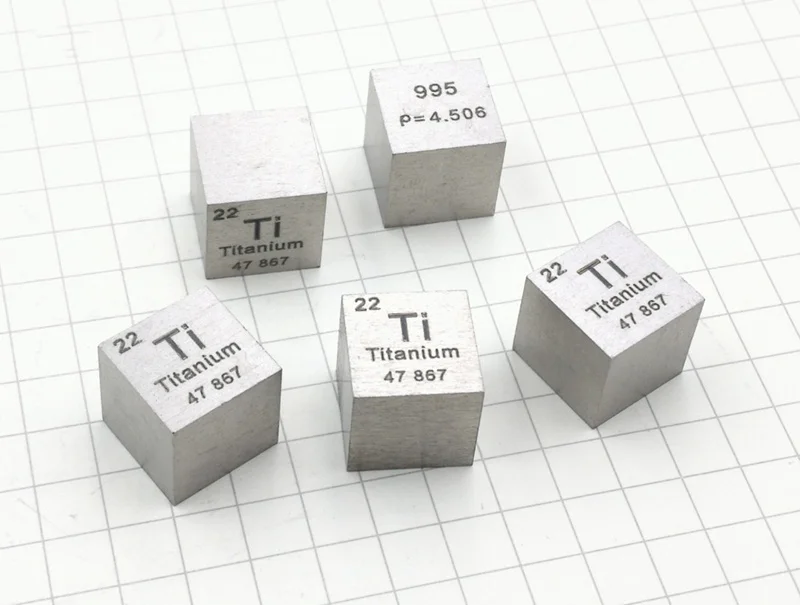 

High Purity 99.5% Metal Ti Block Pure Titanium Cube Carved Element Periodic Table Wonderful Collection Class 10x10x10mm with box