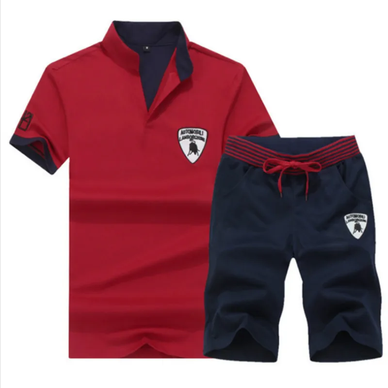 Мужской летний спортивный костюм повседневный короткий размера плюс 4XL из двух