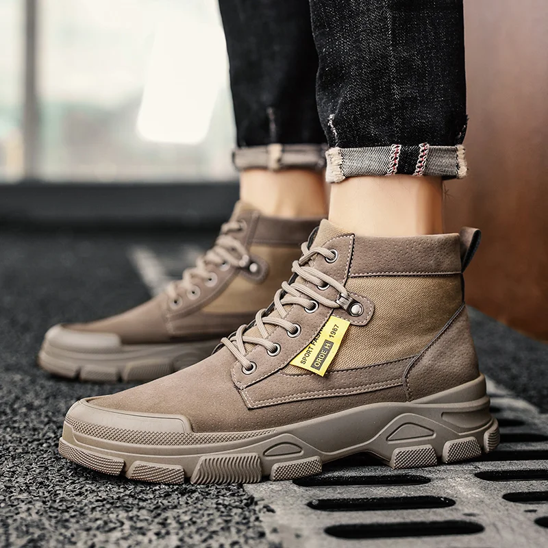 

Quality Men Military Boots Outdoor Fashion Sneakers High Top Men Casual Shoes Ankle Boots Black Chelsea Boots Zapatos De Hombre