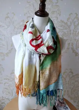 Шампанское desigual женский длинный красный шарф с геометрическим рисунком, осень-весна, Испанский Дизайн, подарки на день рождения - Цвет: Шампанское