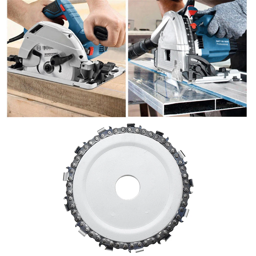 

4 inch 22 Tooth Woodworking Grinder Chain Wood Carving Disc for 125mm Angle Grinder Teeth Sharpener Chainsaw