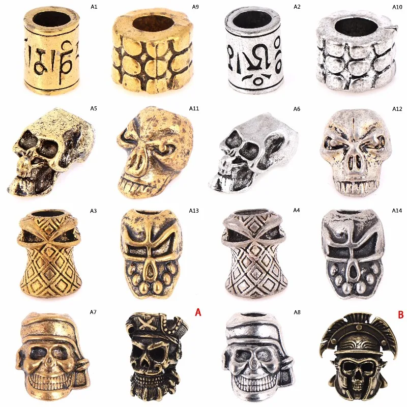 Новые бусы на веревочке металлические шармы череп для браслета из Паракорда