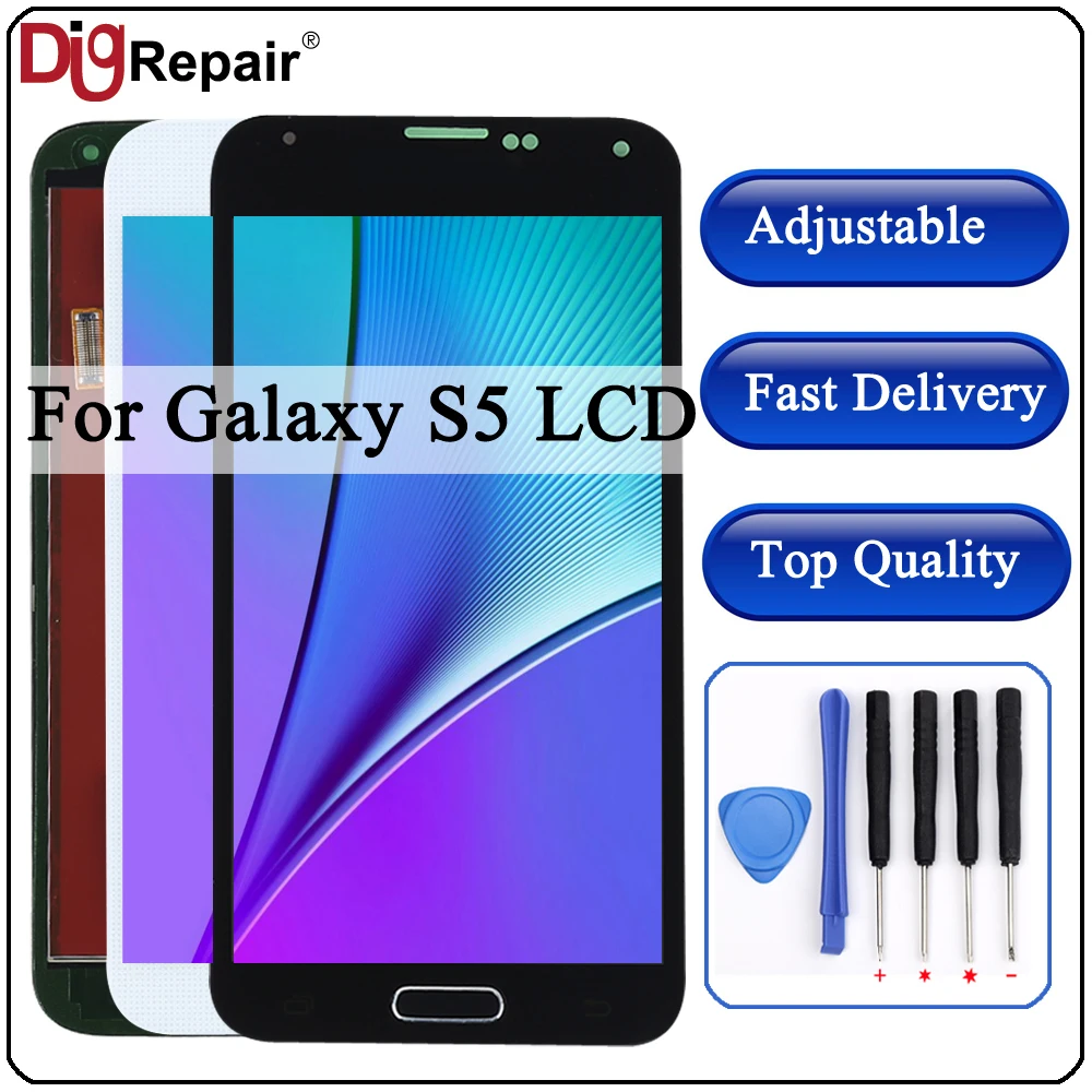 G900f ЖК-дисплей для SAMSUNG Galaxy S5 дисплей G900M G900A G900T G900FD ЖК-дисплей сенсорный экран дигитайзер кнопка для SAMSUNG s5 ЖК-дисплей