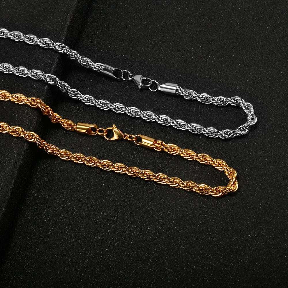 Цепь из нержавеющей стали 316L для мужчин и женщин плетеная цепочка в стиле хип-хоп