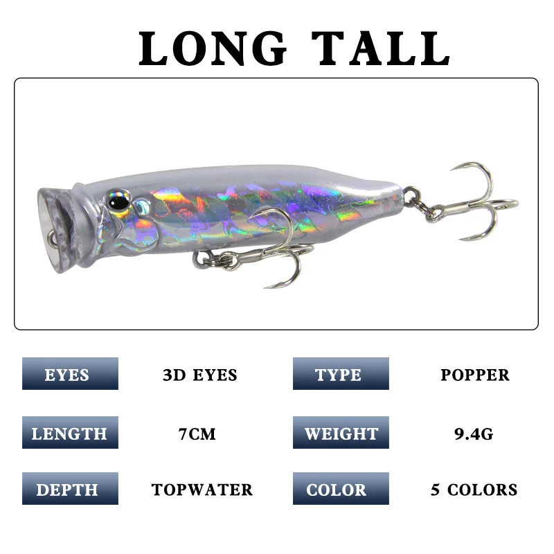 1 шт. топвотер Поппер Рыболовная Приманка 7 см/9 4 г Искусственные воблеры приманка