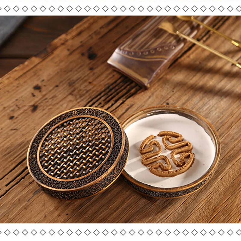 Чистый медный для благовоний горелки богатый подвеска Антик Винтаж цветок