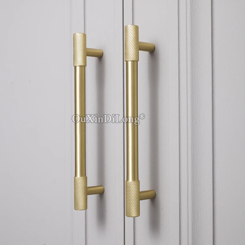 

4PCS European Pure Brass Knurled Furniture Handles Drawer Pulls Cupboard Wardrobe Kitchen Shoe TV Cabinet Pulls Handles Knobs