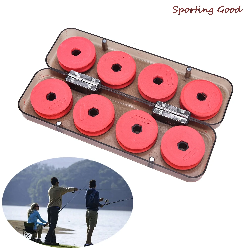 

8Pcs/Box Foam Winding Board Fishing Line Shaft Bobbin Spools Tackle Box RED Utility Line Box Fishing Tackle Boxes