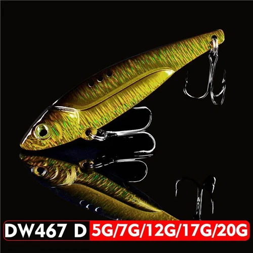 colorD 1pc VIB Lure 3D Eyes Pencil 5g 7g 12g 17g 20g Balancer Spoon Spinner Painting Fishing Lure Hard Bait Fishing Tackle Treble Hook - Цвет: colorD