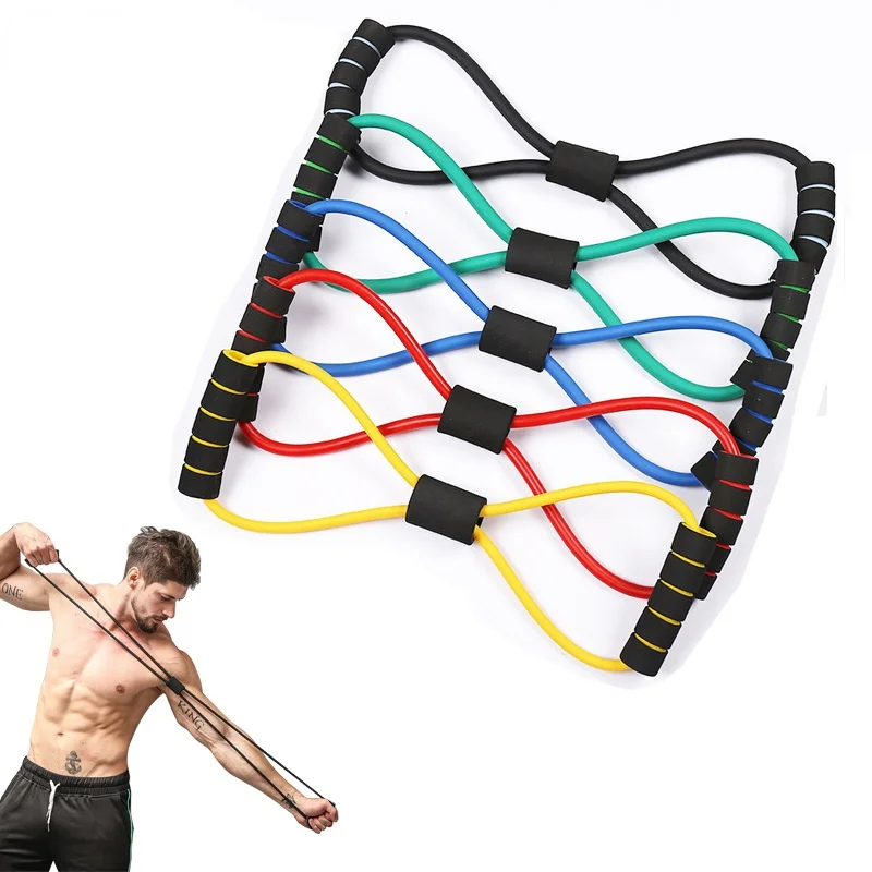 

Exercise Train 8 Word Fitness Yoga Gum Resistance Rubber Bands Fitness Elastic Band Fitness Equipment Expander Workout Gym