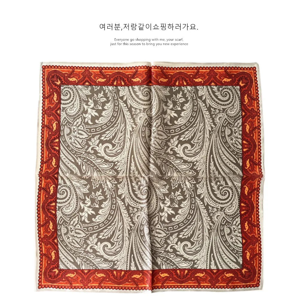 

New square elegant temperament type of silk scarves female foreign trade chic brim mulberry silk scarves