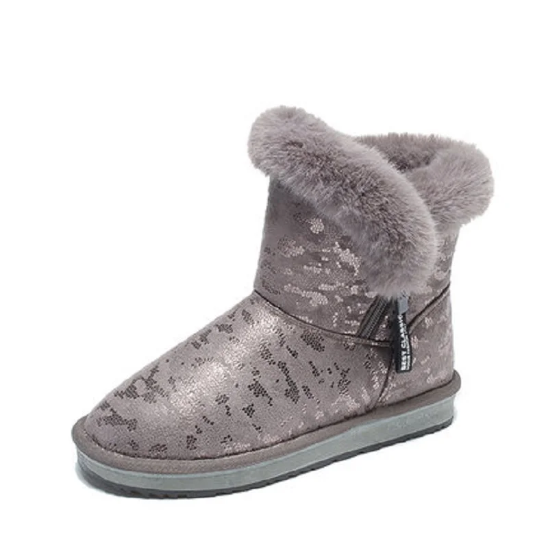 

Женские замшевые ботинки на плоской подошве, Теплые повседневные ботинки из хлопка, с бархатной подкладкой, на толстой подошве, для зимы, 2019